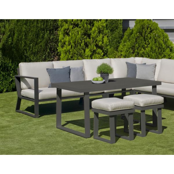 Salon de jardin avec sofa en aluminium Bolon