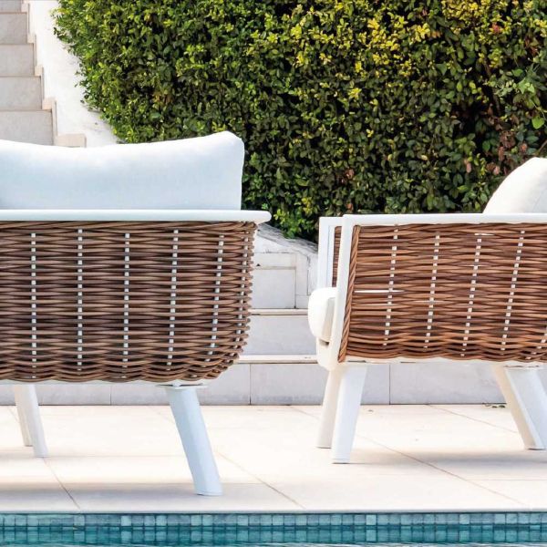 Salon de jardin sofa en aluminium et résine tressée Sudan - IND-0648