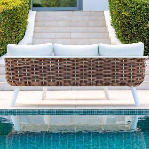 Salon de jardin sofa en aluminium et résine tressée Sudan - 2139