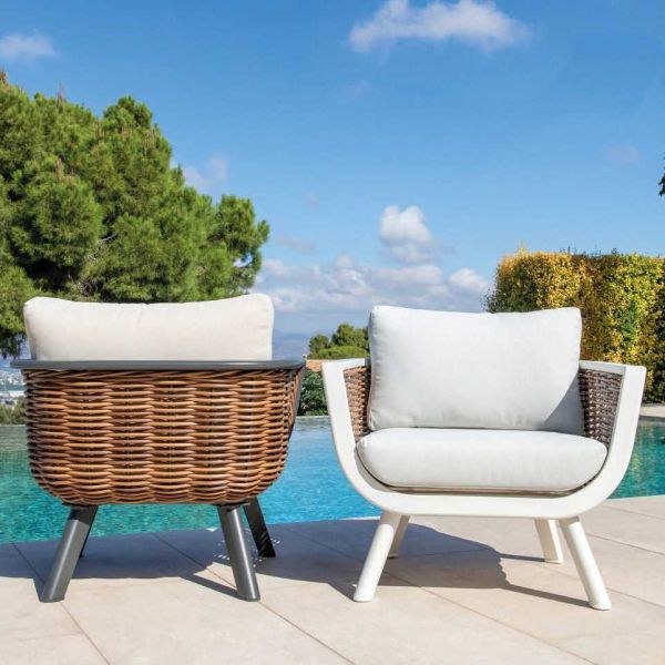 Salon de jardin sofa en aluminium et résine tressée Sudan - 