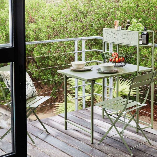 Salon de jardin spécial balcon en acier gain de place - 259
