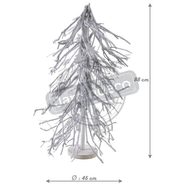Sapin de Noël en bois patiné blanc - AUBRY GASPARD