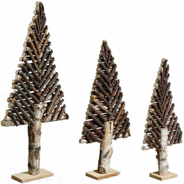 Sapin décoratif en bouleau motif chevron - AUB-4438