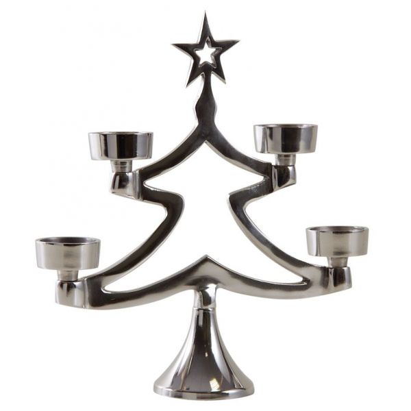 Sapin porte bougie en aluminium 30cm