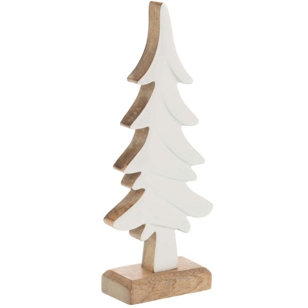 Sapins décoratifs en bois de manguier blanc (Lot de 2) - AMADEUS