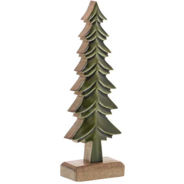 Sapins décoratifs en bois de manguier vert (Lot de 3) - 99,90