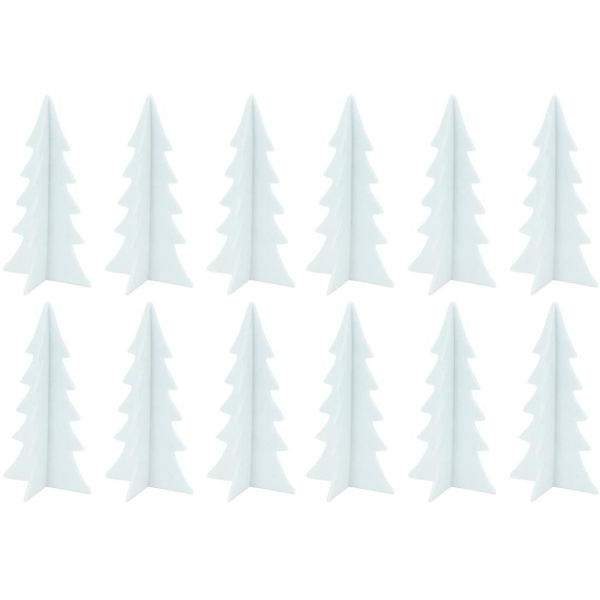 Sapins décoratifs en feutrine 20 cm (Lot de 12)