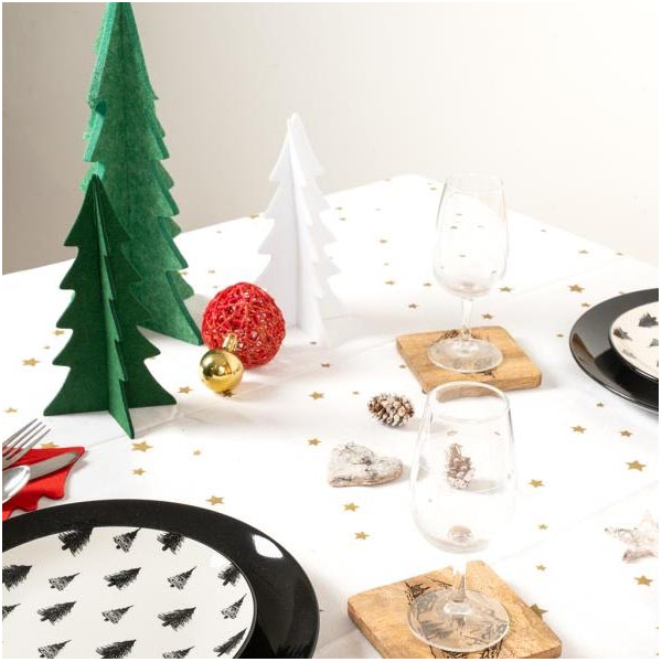 Sapins décoratifs en feutrine 20 cm (Lot de 12) - AUBRY GASPARD