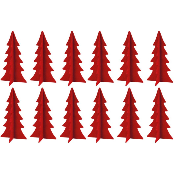 Sapins décoratifs en feutrine 20 cm (Lot de 12)