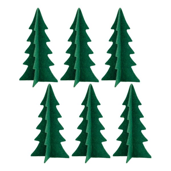 Sapins décoratifs en feutrine 20 cm (Lot de 12) - AUB-7233