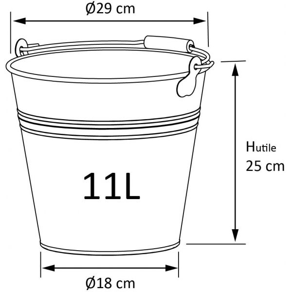 Seau en acier galvanisé 11 litres - GUILLOUARD