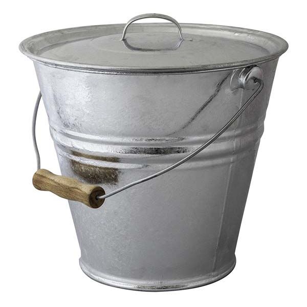 Seau cendres granulés ou compost avec couvercle 10 litres