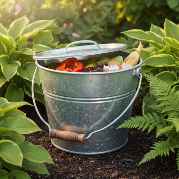 Seau avec couvercle pour cendres granulés ou compost - GUILLOUARD