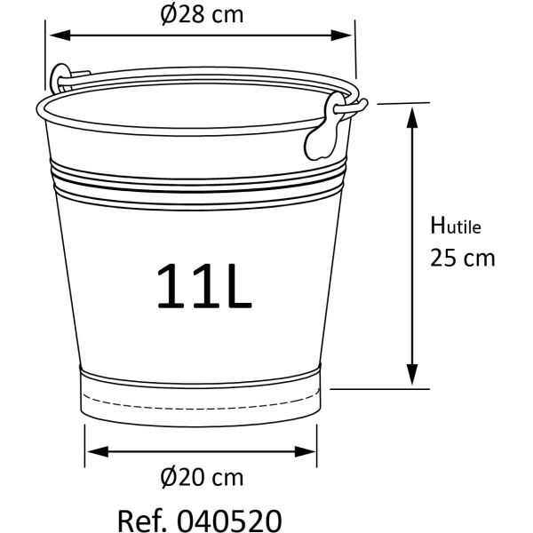 Seau en inox 11 litres - GUILLOUARD