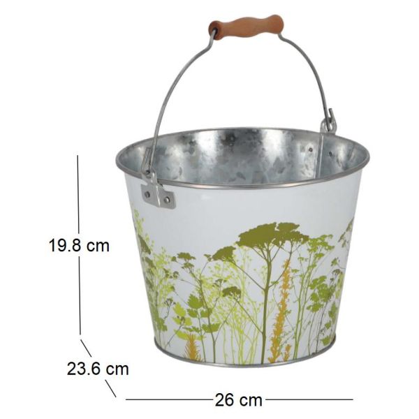 Seau en métal avec décor Herbe - 9