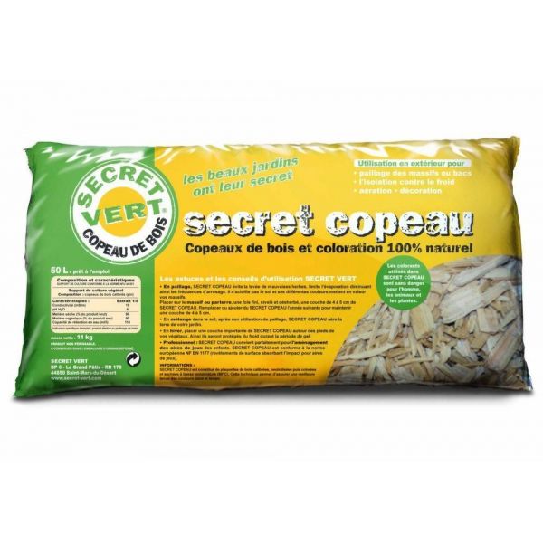 Paillis copeaux naturels 11kg - SECRET VERT