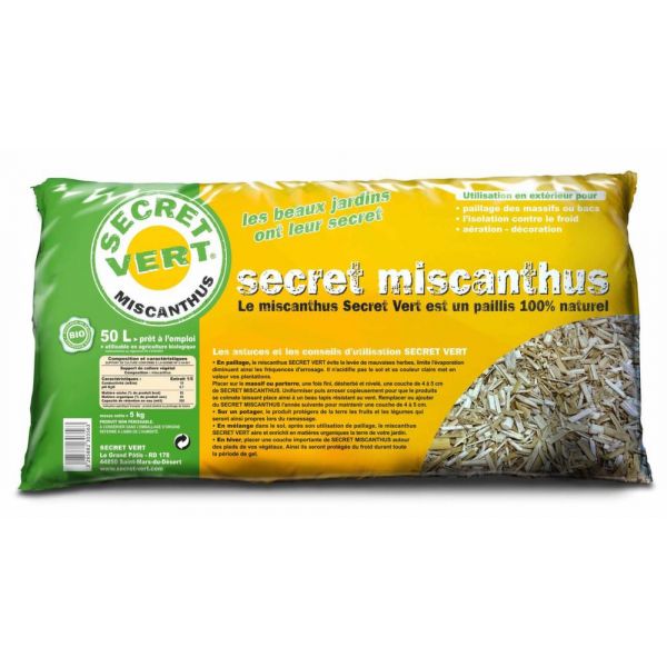 Paillis de miscanthus 5kg - SECRET VERT