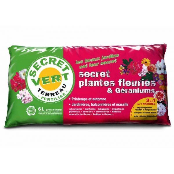 Terreau pour plantes fleuries et géraniums 1,8kg