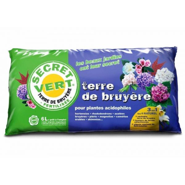 Terre de bruyère bio pour plantes acidophiles