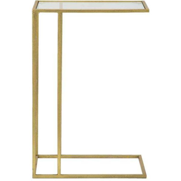Selette en métal doré Cube et verre 40.5 x 25.5 x 60 cm - 79,90