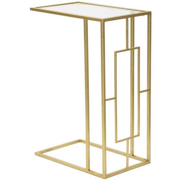 Selette en métal doré Cube et verre 40.5 x 25.5 x 60 cm - 5