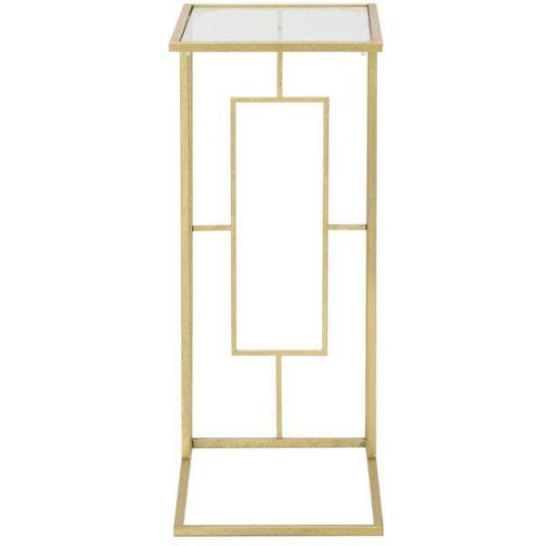 Selette en métal doré Cube et verre 40.5 x 25.5 x 60 cm - 7