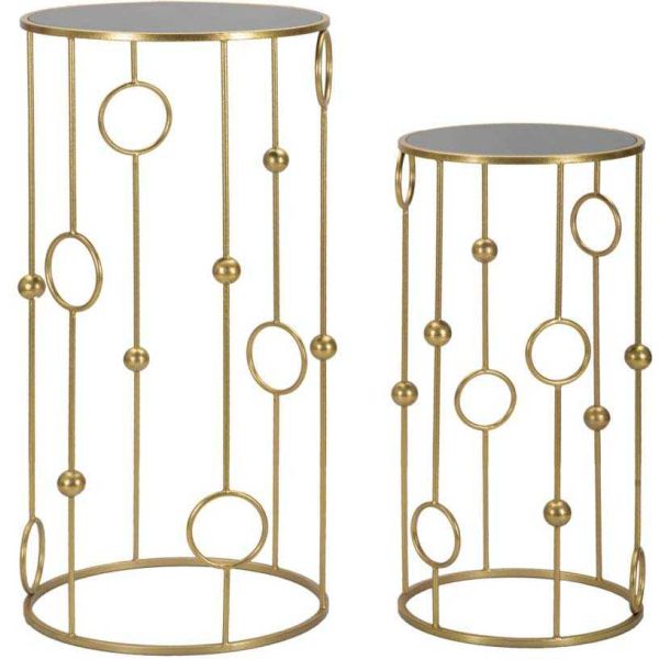Selettes en métal doré Cage (Lot de 2)