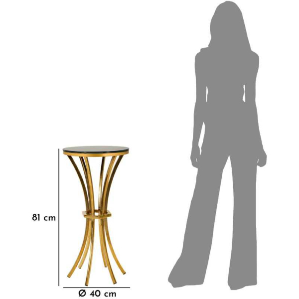 Sellette en métal et verre Shanty 40 x 81 cm - MAU-0667