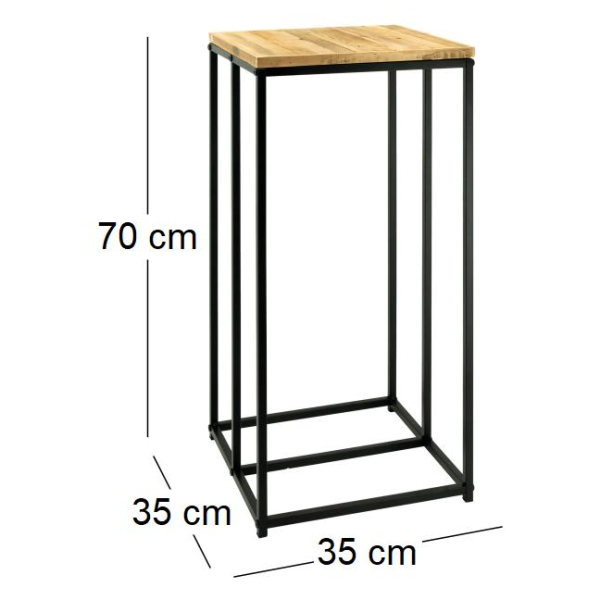 Sellette porte-bûches en métal et bois Rondo - AUB-3216