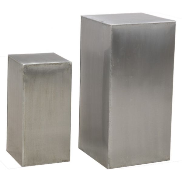 Sellettes carrées en zinc titanium (lot de 2)