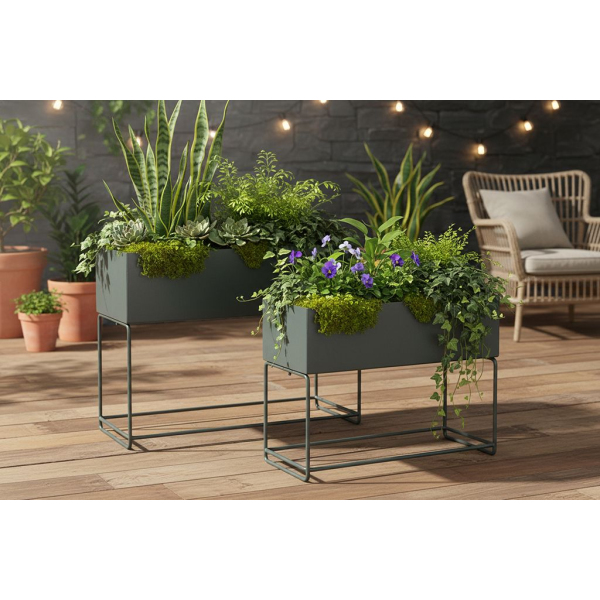 Sellettes de jardin en métal (Lot de 2) - 7