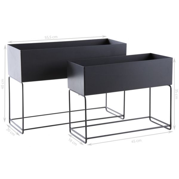 Sellettes de jardin en métal (Lot de 2) - AUB-3054