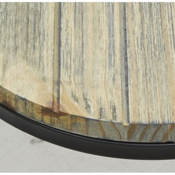 Sellettes en métal noir et pin (Lot de 2) - AUB-4724