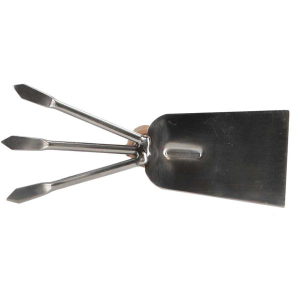Serfouette double en acier inoxydable et bois de frêne - 15,90