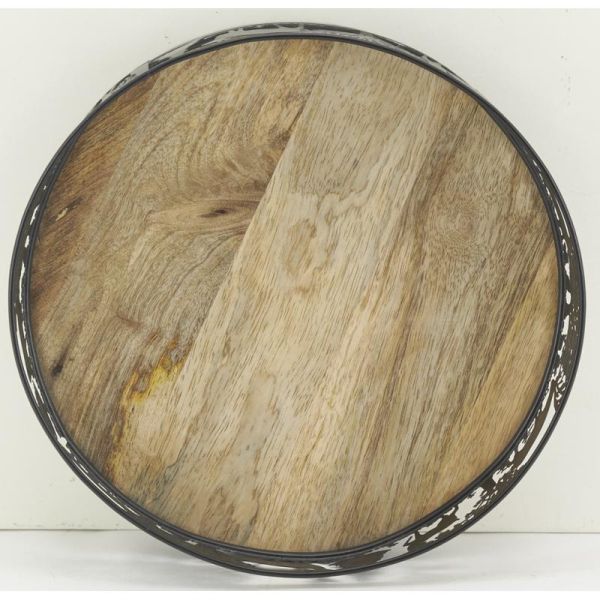 Plateaux ronds en métal et bois Cerf (lot de 2) - 39,90