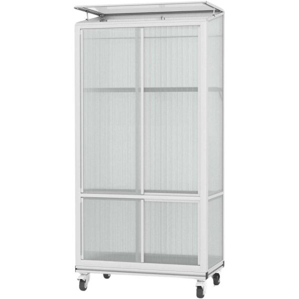 Serre de balcon en polycarbonate 4 mm et aluminium sur roulettes  Polis