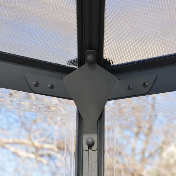 Serre de jardin hexagonale en aluminium et polycarbonate Oasis - 5
