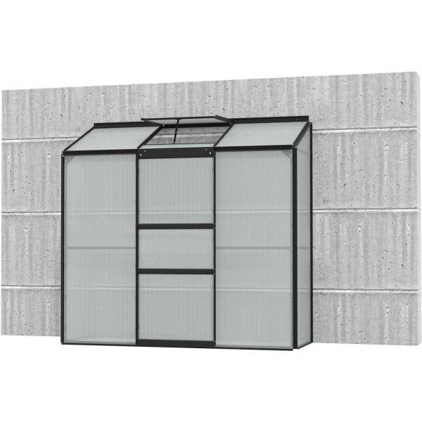 Serre de jardin en polycarbonate 4 mm et aluminium noir Ida