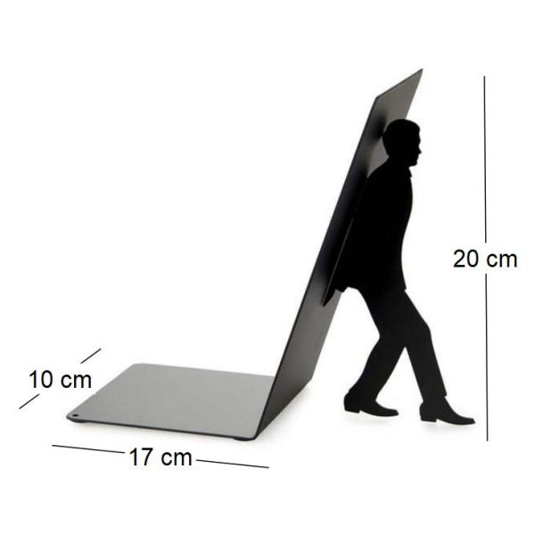 Serre-livres en métal noir Too Many Books - 5