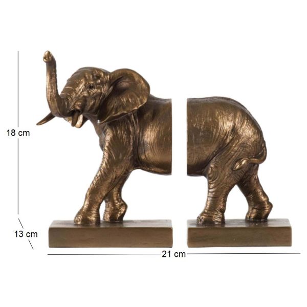 Serre-livres en résine éléphant (Lot de 2) - LA GRANDE PRAIRIE
