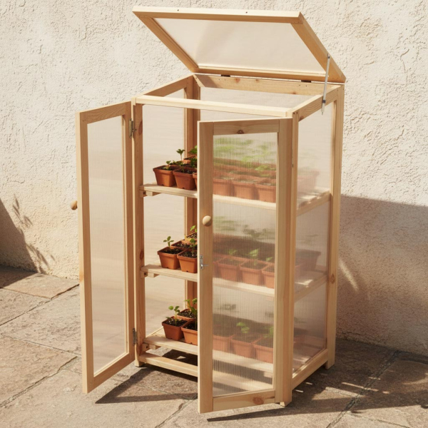 Serre en pin naturel Texel - ESSCHERTS GARDEN