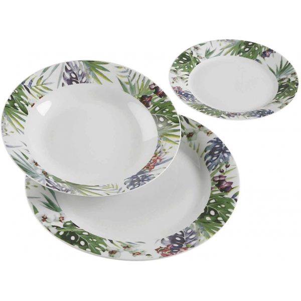 Service 18 assiettes en porcelaine décorée - VERSA