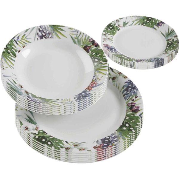 Service 18 assiettes en porcelaine décorée