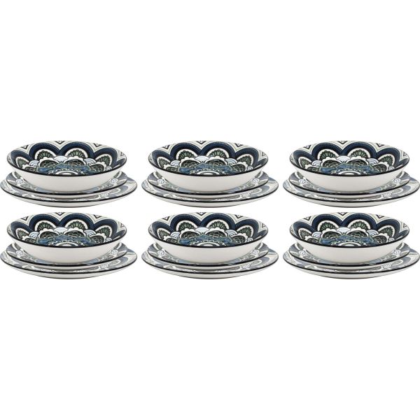 Service 18 pièces en porcelaine Mandala