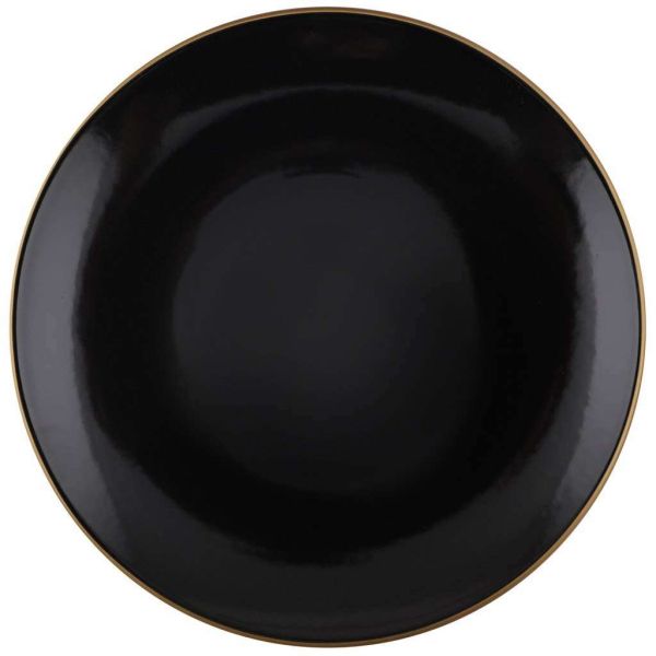 Service de table en céramique noir liseré doré Dinner 24 pièces - 119