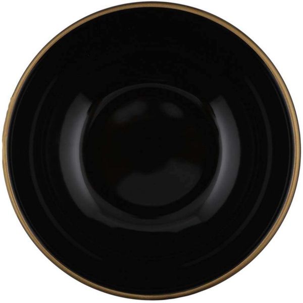 Service de table en céramique noir liseré doré Dinner 24 pièces - 6