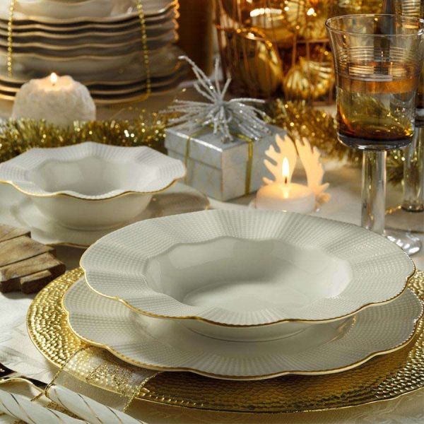 Service de table en porcelaine Gold 18 pièces - ASI-0294