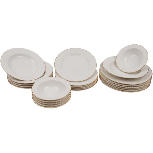 Service de table en porcelaine Valérie 24 pièces