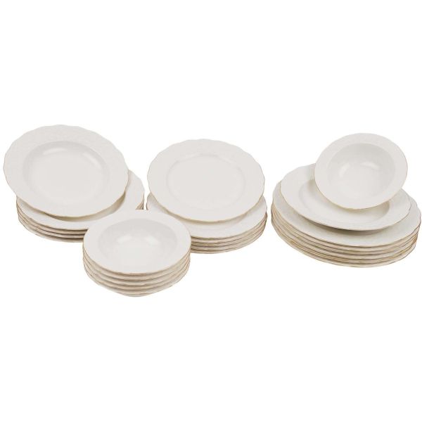 Service de table en porcelaine Valérie 24 pièces