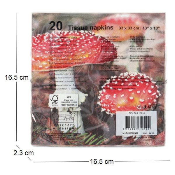 Serviette en papier de soie avec motifs (Lot de 20) - 8
